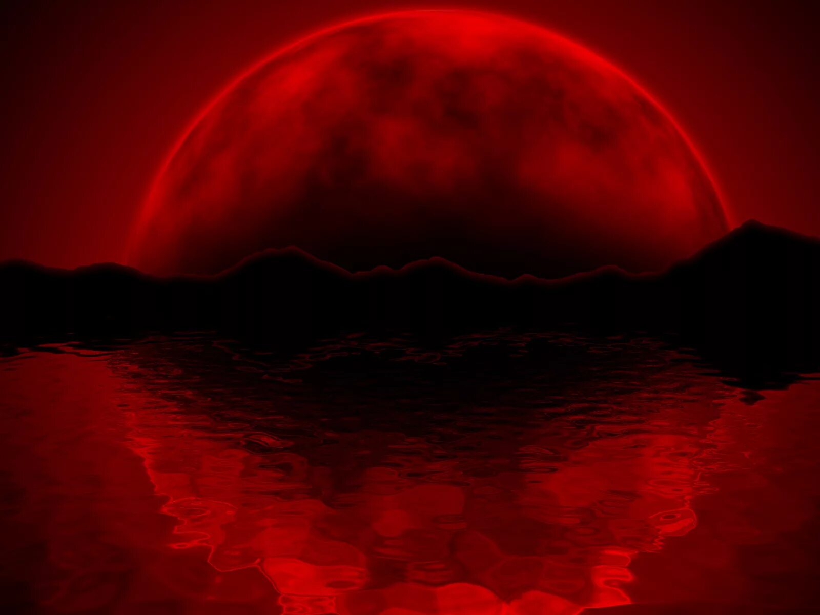 Красная Луна. Кровавая Луна. Кроваво красный.