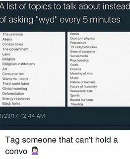 Topics to talk about