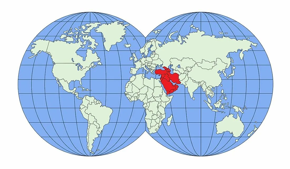 Western World. Western Countries. Western Asia Map.