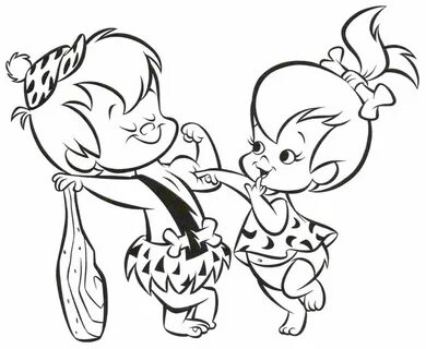 Pebbles and bambam coloring pages.