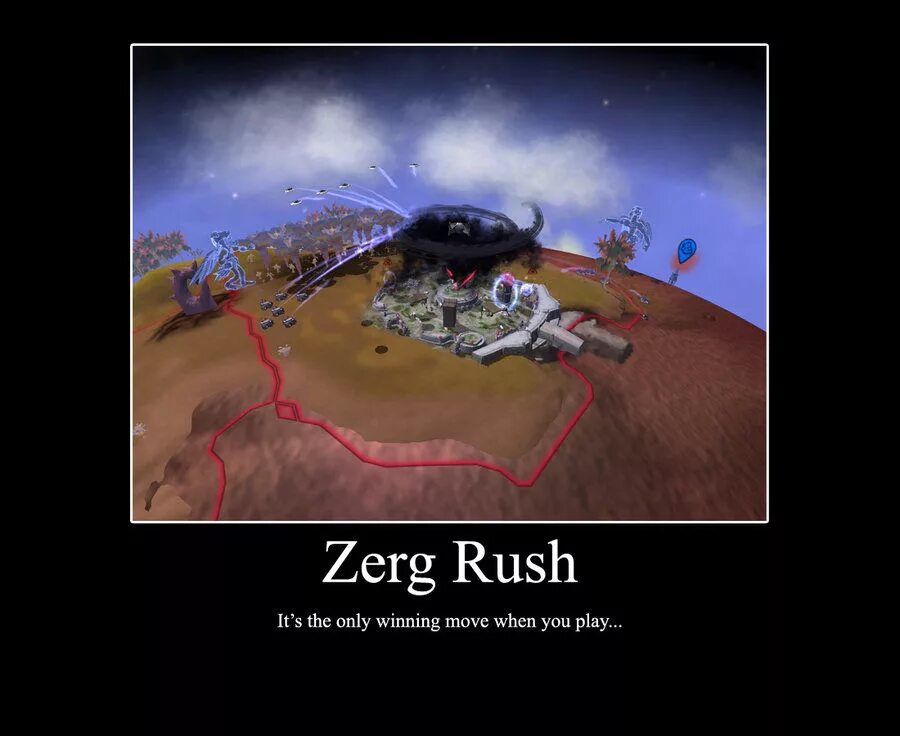 Zerg rush. Zerg rush демотиватор. зерг раш мем. зерг раш приколы. zerg rush мне повезёт.