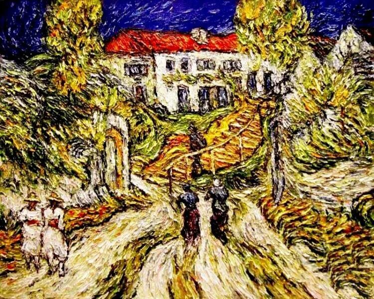 Пейзаж в овере после дождя ван. Ван гог улица в овере. «улица и лестница в овере», 1890. улица и лестница в овере 1890 винсента ван гога. прогулка в арле ван гог.