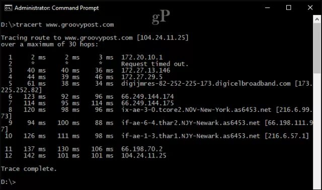 Ping tracert