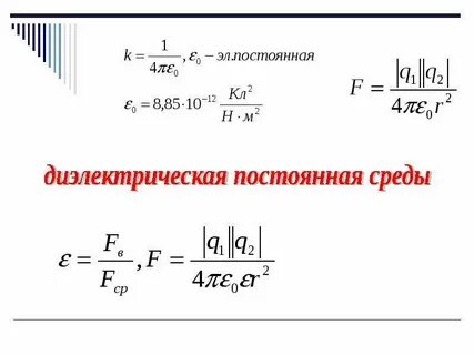 Диэлектрическая постоянная равна