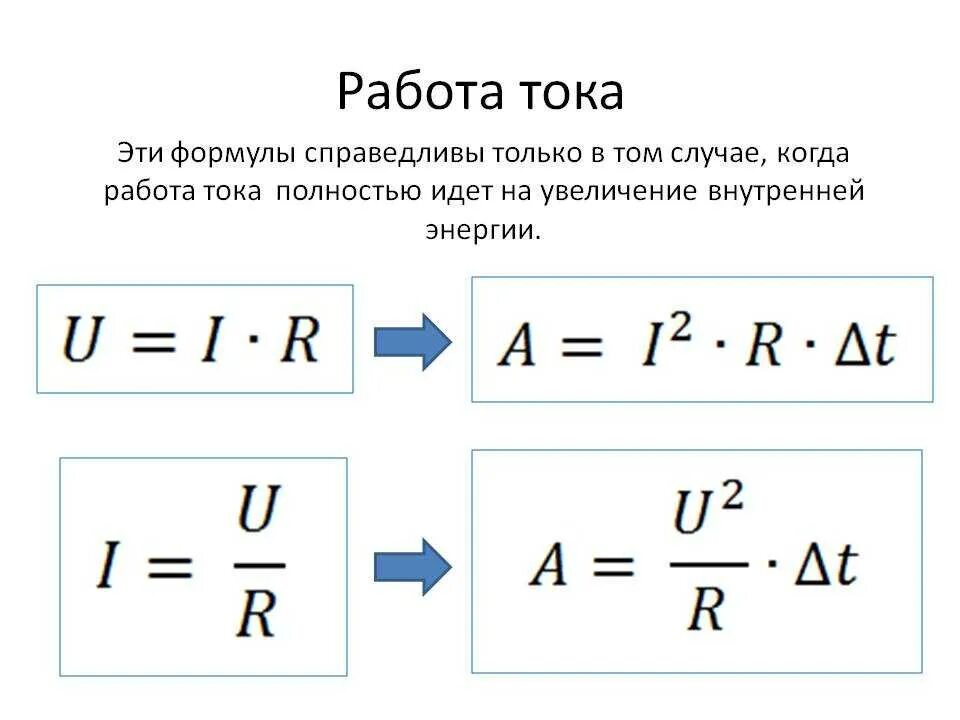 Как найти напряжение в физике формула. Работа и мощность электрического тока формулы и определения. работа и мощность электрического тока формулы. работа эл тока формула. формула для расчета работы тока.