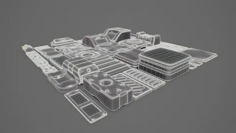 Download hard surface kitbash 02 - subdiv-ready 3D Model.