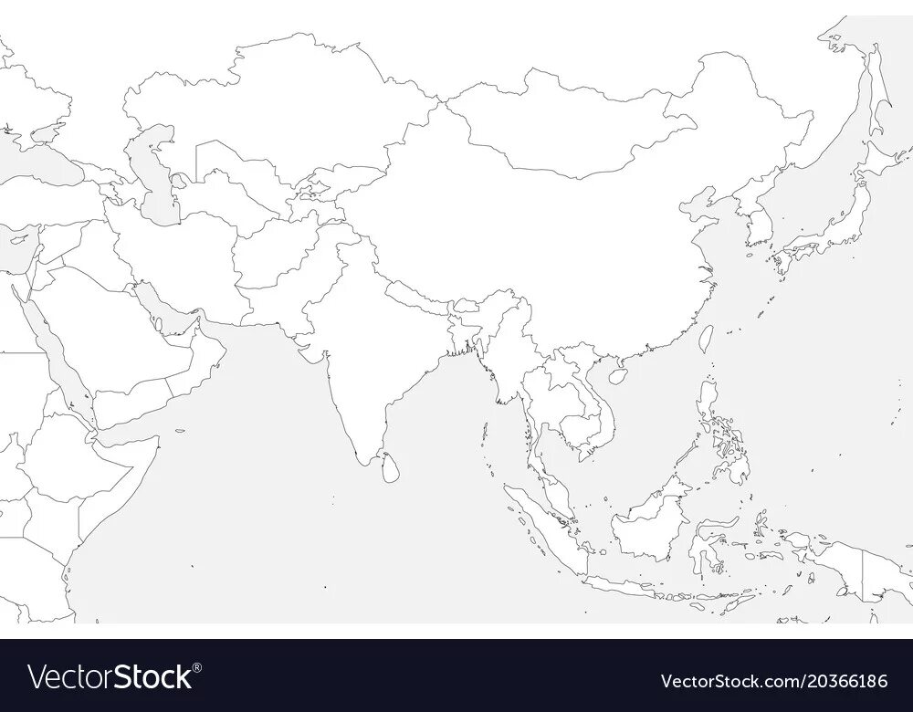 Контурные карты регионов азии. Политическая контурная карта зарубежной Азии. Политическая контурная карта Азии с границами государств. Зарубежная Азия политическая карта контурная карта. Политическая карта Азии контурная карта.