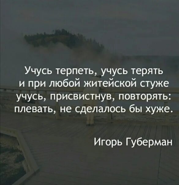 Терпеть терять терять. Учусь терпеть учусь терять. Учись терпеть учись терять и при любой житейской стуже. Учусь терпеть учусь терять и при любой житейской стуже. Плевать не сделалось бы хуже Губерман.