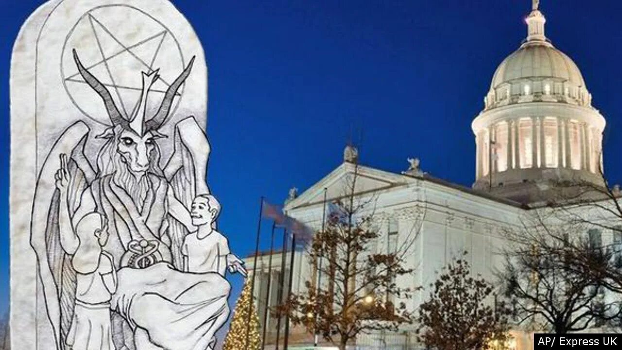 Церковь сатанизма. Церковь сатаны в сан франциско. статуя бафомета в сша капитолий. сатанинский храм в сша. бафомет церковь сатаны.