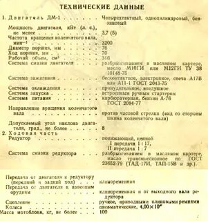Технические характеристики двигателя мотоблока