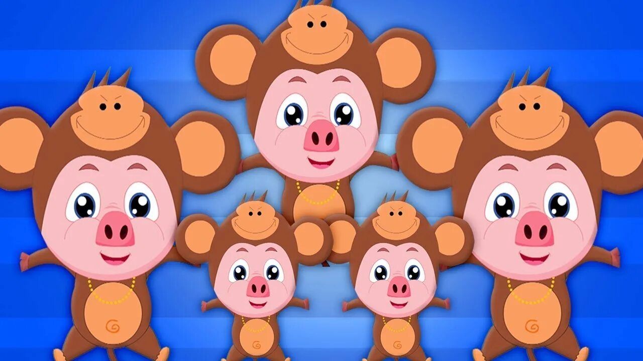В пятеро меньше. Пять маленьких обезьянок. Пять обезьянок detkitv. Пять обезьянок прыгали. Пять обезьянок прыгали в кроватке.