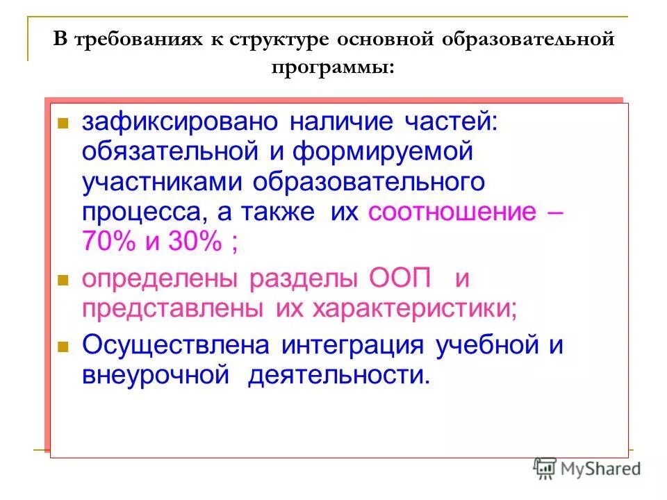 Часть ооп, формируемая участниками образовательного процесса. Требования фгос ооо. Содержательный раздел основной образовательной программы включает. Стандарт ооо фгос учебный план. Организационный раздел основной образовательной.