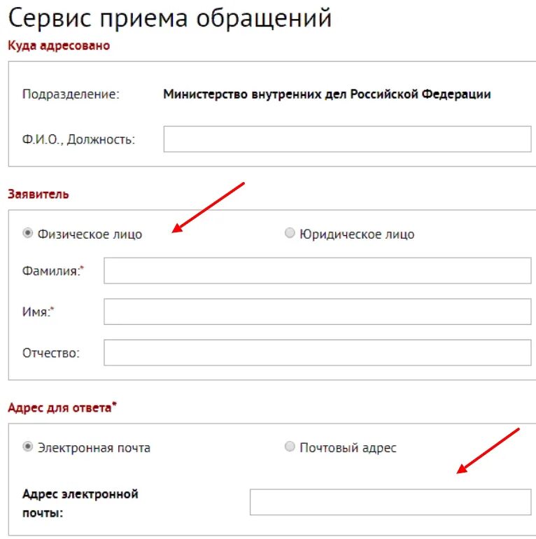 Мвд россии электронное заявление. Образец заполнения обращения. Электронная заявка. Форма заполнения электронной почты. Форма заполнения заявки на сайте.