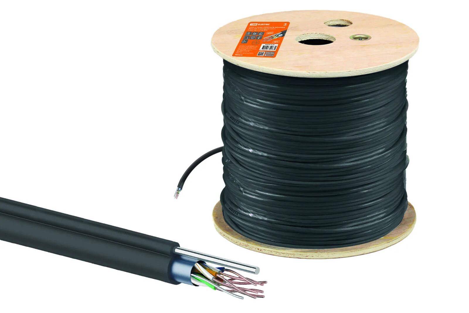 Кабель витая пара u/UTP Cat 5e 4х2х24awg (305м) Solid, pe, чёрный TDM. Кабель витая пара народный u/UTP Cat 5e 4х2х24awg cca (305м) ПВХ, серый. Кабель TDM sq0107-0102. Кабель TDM sq0107-0101. Купить кабель россии