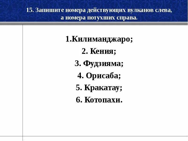 Координаты кракатау 5. Географические координаты вулкана Килиманджаро. Географические координаты вулкана Кракатау. Географические координаты вулкана Фудзияма. Географические координаты вулкана Котопахи.