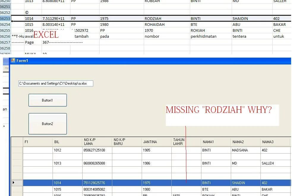 Missing data0 bin check