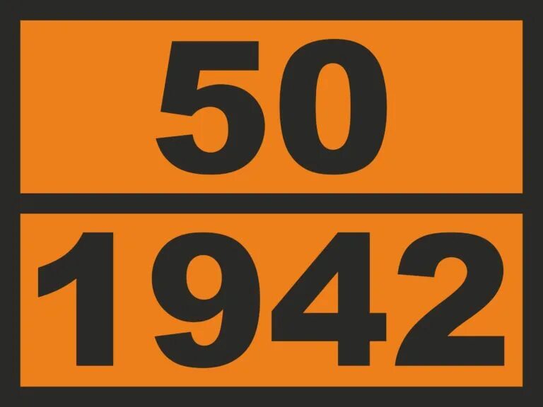 Номер оон для опасных. Табличка опасный груз 50-1942 селитра. табличка оон по допог 1942. наклейка опасный груз. номер оон 1942.