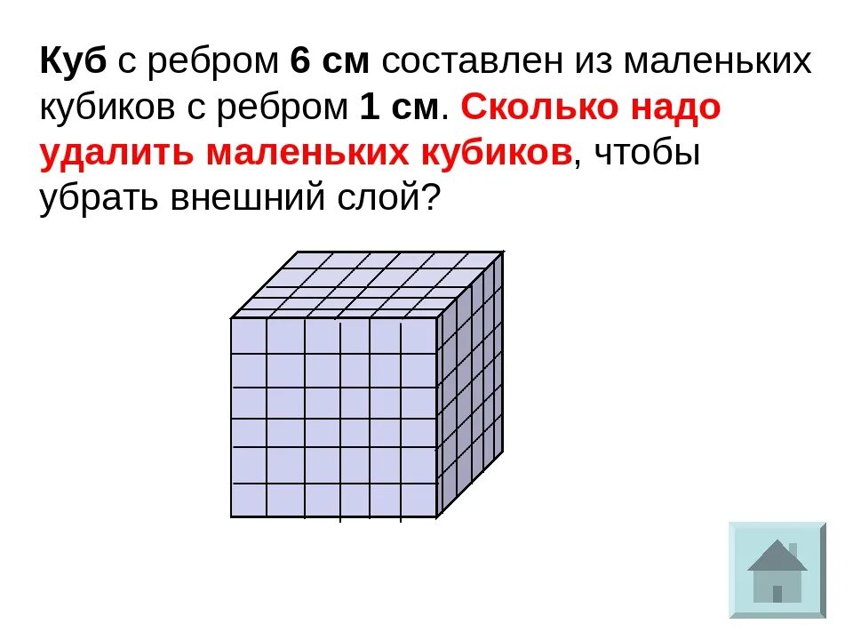 Деревянный куб со стороной 20 см распилили. Куб с ребром 1 см. Кубик с ребром 1 см. Куб с ребром 6 см. Кубик с ребром 6 см.