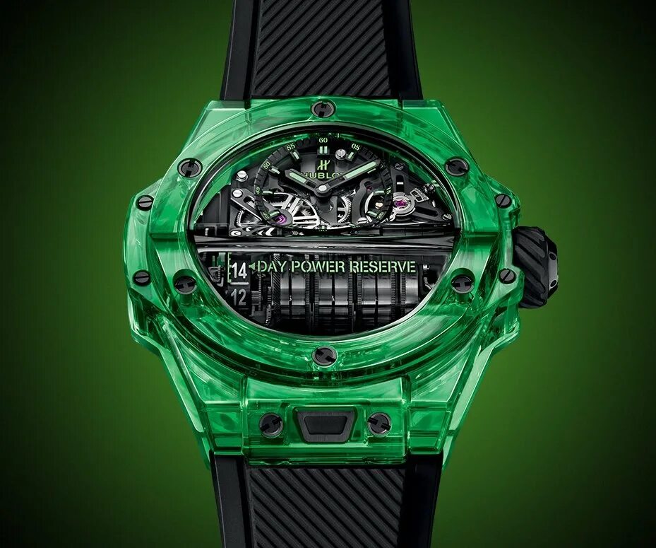 Unique watches. Hublot big Bang Tourbillon Limited Edition!. Hublot big Bang 222. Richard Mille rm52-06 Tourbillon Mask Green Emerald. Часы Hublot с изумрудами.