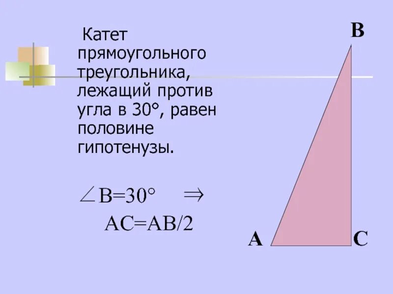 Катет лежащий против угла