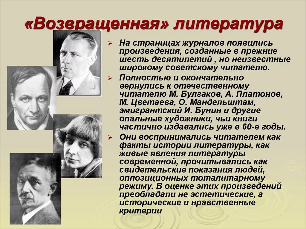 Произведения писателей второй половины 20 века. Возвращенная литература Писатели. Возвращенная литература 20 века. Задержанная литература. Отечественные представители литературы.