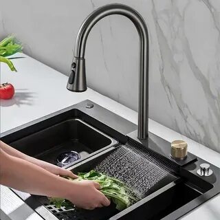 Stream multifunctional waterfall kitchen sink
