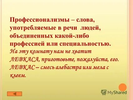 Профессионализмы употребляют