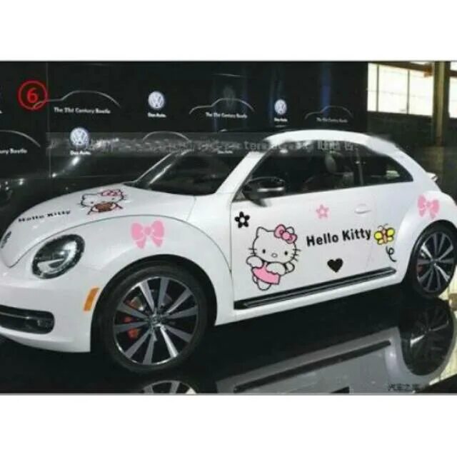 Hello my car. Hello kitty автомобиль. машина мини купер хелло китти. хеллоу китти наклейки на машину. volkswagen hello kitty.