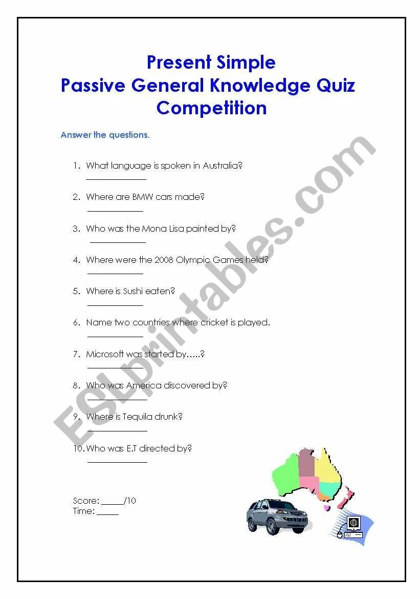 Present simple passive speak. Passive General simple. Trivia questions in the Passive. General knowledge Quizzes. Passive Voice Worksheets Intermediate.