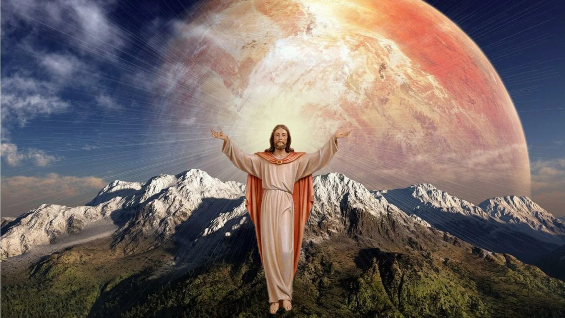 Последний земной день иисуса христа. Иисус на фоне гор. Красивые картинки на рабочий стол. Иисус обои.