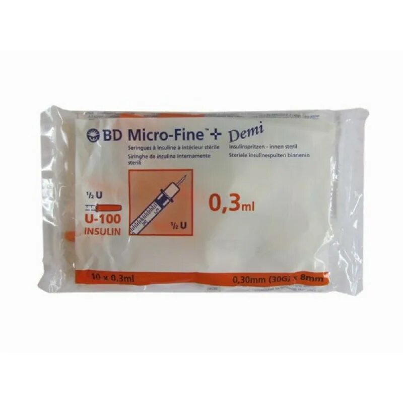 Иглы микро-файн 0,3мм х 8мм (бектон). 3. Demi fine шприц инсулиновый 0. 3 мл. Demi fine шприц инсулиновый 0.
