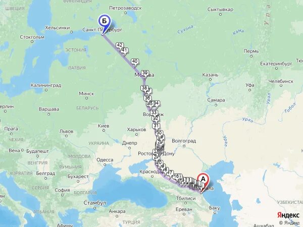 Махачкала питер маршрут