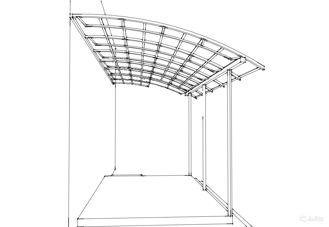 Односкатный навес из профильной трубы своими руками. Чертеж навеса полуарочного. Навес 3х3 односкатный. Навес арочный односкатный чертеж. Чертеж односкатного навеса из поликарбоната.