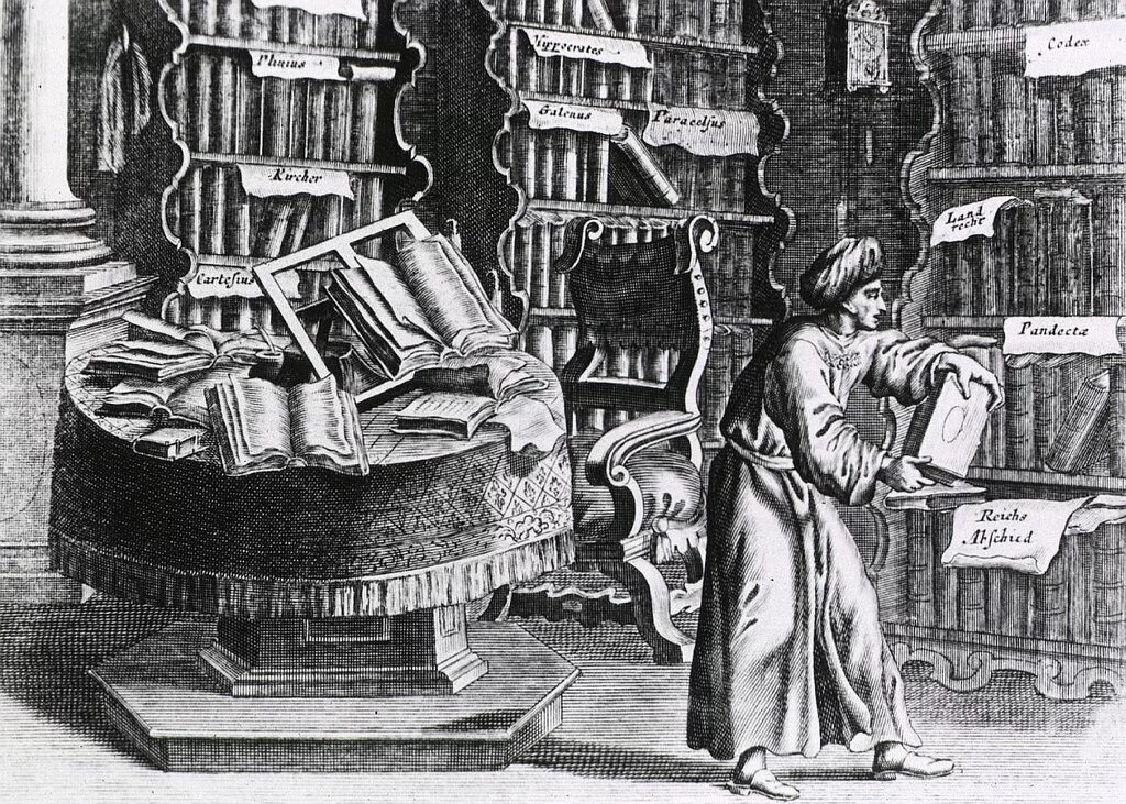 Первая древняя библиотека. Средневековая библиотека. Библиотека в средние века. Книжная гравюра.