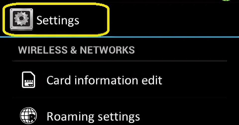 Roaming settings. Roaming settings