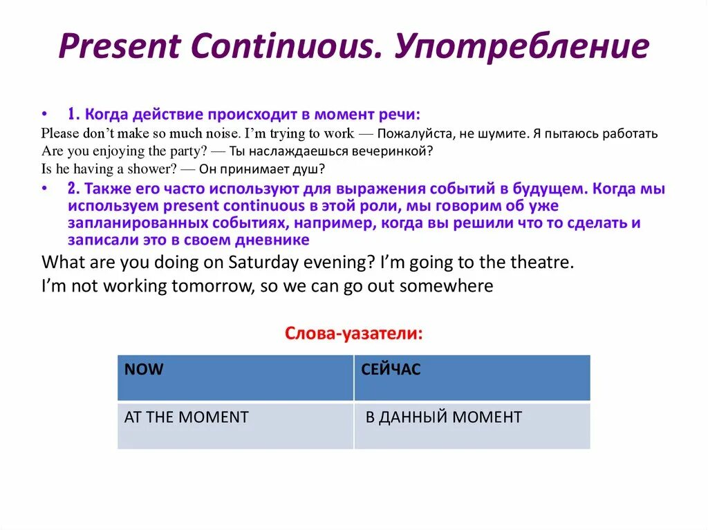 Правило употребления present Continuous. Употребление present Continuous в английском. Употребление времени present Continuous. Когда используется present Conti. Использование present continuous