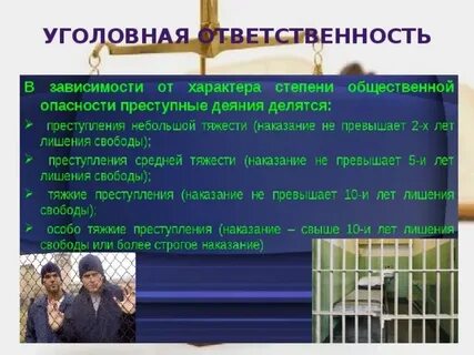Уголовная ответственность план