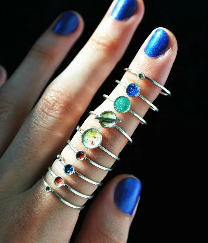 Необычные украшения. Кольцо из геля. Космические украшения. Кольцо из геля для ногтей.