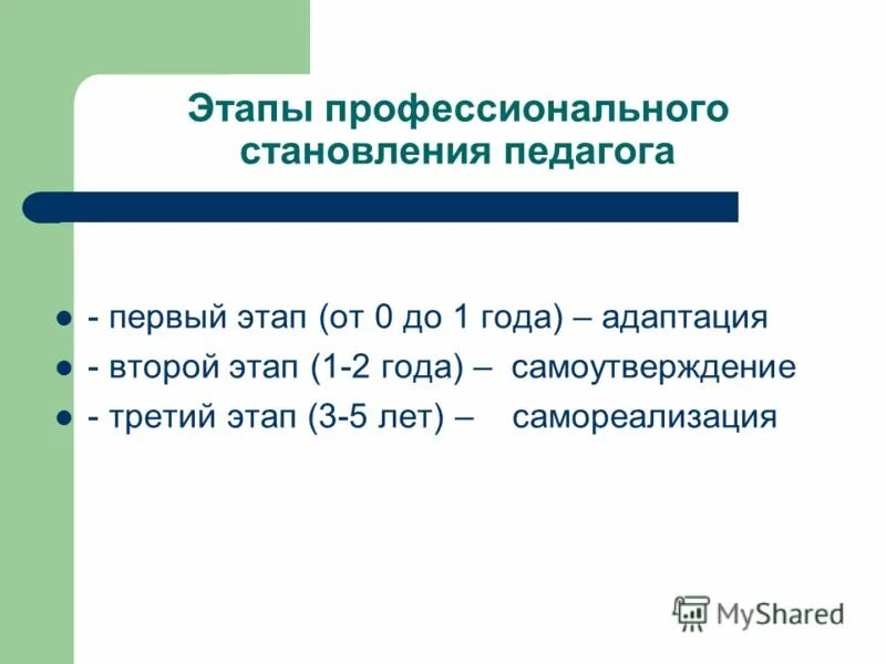 этапы становления педагога