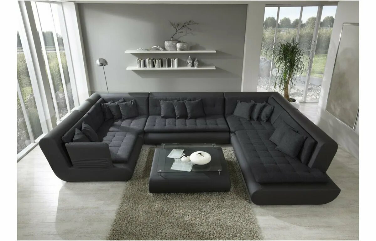 Большие диваны фото. П-образный диван в гостиную. П-образные диваны для гостиной. Диван буквой п. Огромные модульные диваны.