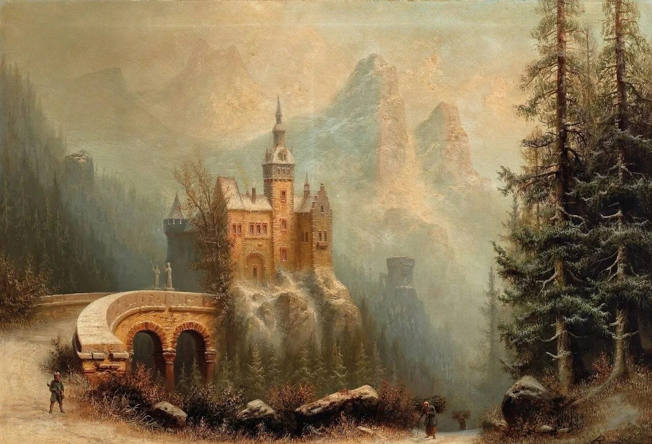 Замок картина. Альберт бредов 1828-1899. Художник Albert Bredow. Альберт бредов пейзажи. Albert Bredow (German/Russian 1828-1899).