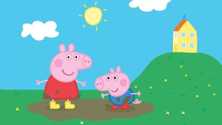 Пеппа лужа. Peppa Pig Muddy Puddles. Moody Puddles Peppa Pig. Cuddle Puddle Peppa Pig. Peppa Pig in the countryside.