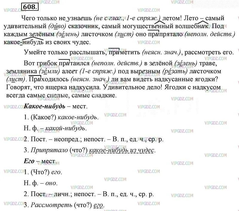 Русский язык 6 класс упражнение 608. Русский язык 6 класс ладыженская упражнение 608. Чего только не узнаешь летом.