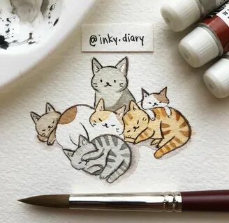 Нарисовать котика маркерами