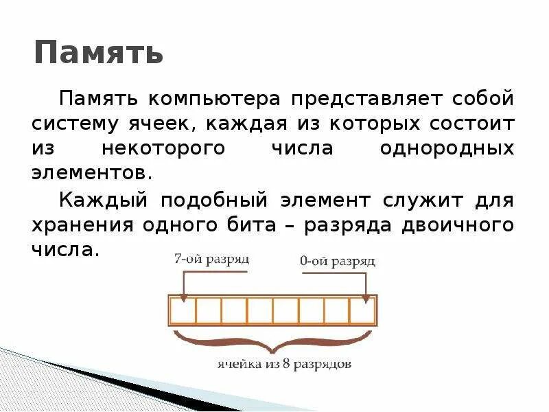 Ячейками памяти компьютера состоит из однородных. Ячейками памяти компьютера состоит из однородных