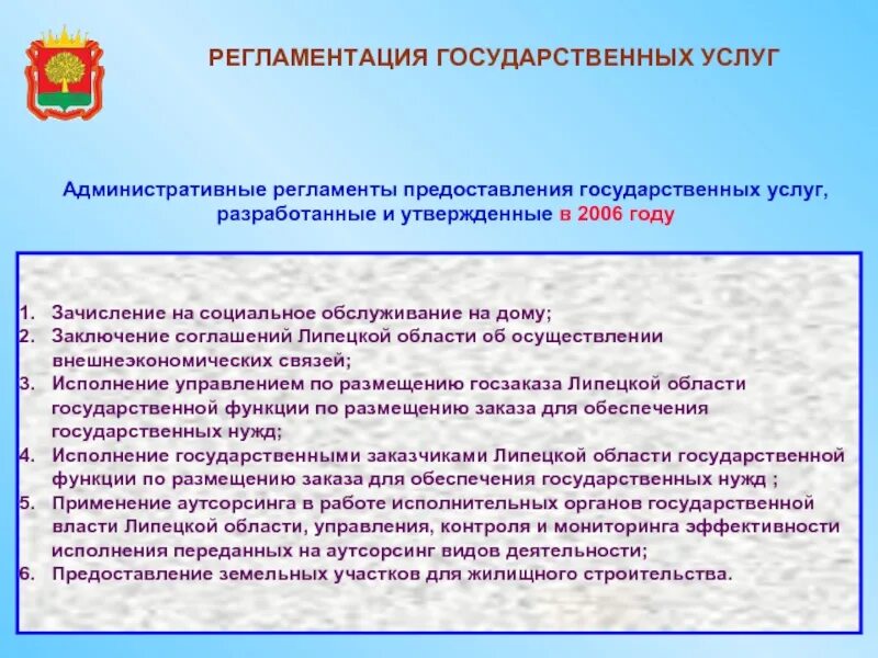 Регламент оказываемых услуг