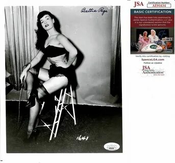 BETTIE PAGE (1923-2008) КОРОЛЕВА ПИНАПОВ ПОДПИСАННЫЙ 8 X 10 ФОТО #3 JSA COA...