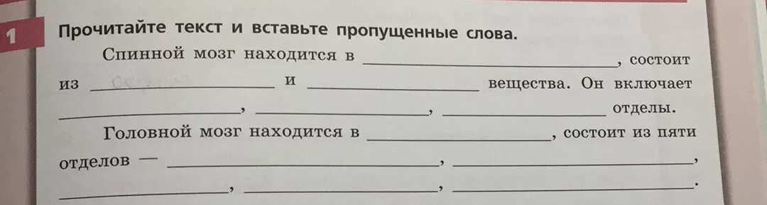 Вставьте пропущенные слова. Прочитайте текст и вставьте пропущенные слова. Вставьте пропущенные слова в текст о строении спинного мозга. Спинной мозг вставьте пропущенные слова.