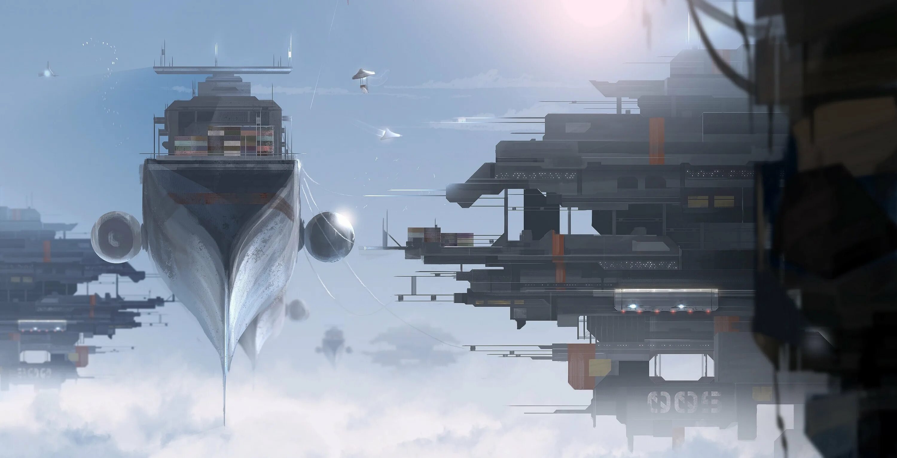 Гигантский космический корабль. Цифровой двойник в судостроении. Технология x-ship. Digital ship. Полуночное небо корабль.