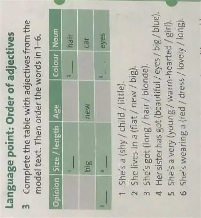 Complete the table then. Complete the table then